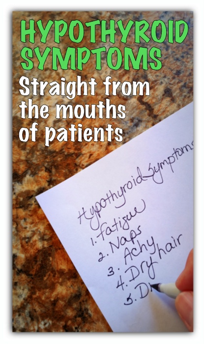 long pathetic list of hypothyroid symptoms