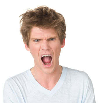 Male screaming loudly